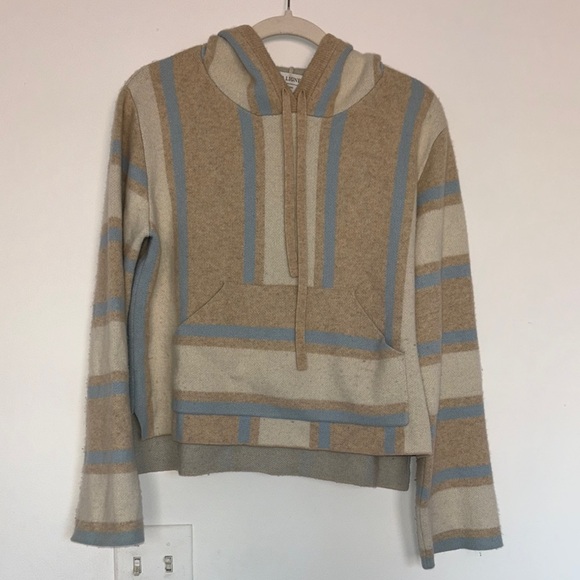La ligne Beige and Blue Striped Baja Hoodie size small - Picture 4 of 8